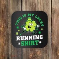 Cute Shamrock Running St Patricks Day Lucky Running Team Coaster thumb 0
