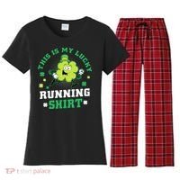 Cute Shamrock Running St Patricks Day Lucky Running Team Women's Flannel Pajama Set thumb 0