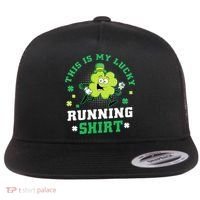 Cute Shamrock Running St Patricks Day Lucky Running Team Flat Bill Trucker Hat thumb 0