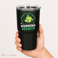 Cute Shamrock Running St Patricks Day Lucky Running Team Tumbler thumb 2