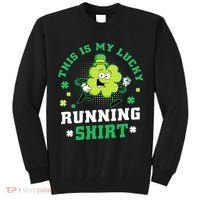 Cute Shamrock Running St Patricks Day Lucky Running Team Tall Sweatshirt thumb 0