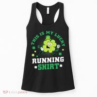 Cute Shamrock Running St Patricks Day Lucky Running Team Women's Tank Top thumb 0