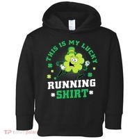 Cute Shamrock Running St Patricks Day Lucky Running Team Toddler Hoodie thumb 0