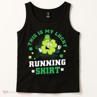 Cute Shamrock Running St Patricks Day Lucky Running Team Tank Top thumb 2