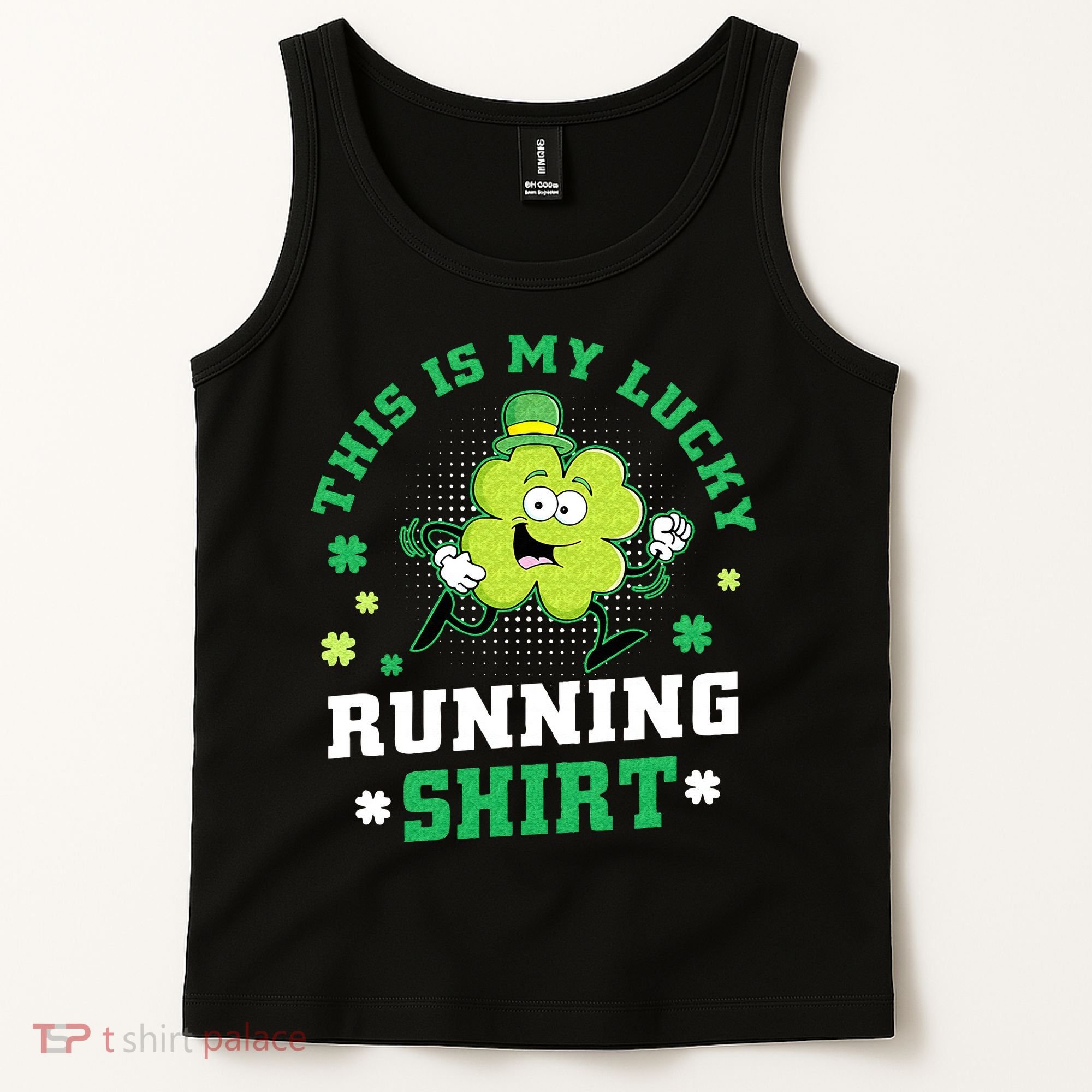 Cute Shamrock Running St Patricks Day Lucky Running Team Tank Top