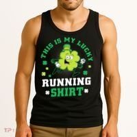 Cute Shamrock Running St Patricks Day Lucky Running Team Tank Top thumb 3