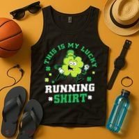 Cute Shamrock Running St Patricks Day Lucky Running Team Tank Top thumb 4