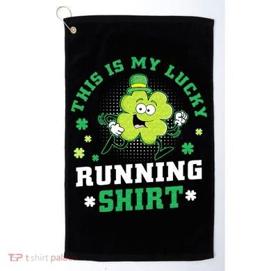 Cute Shamrock Running St Patricks Day Lucky Running Team Golf Towel