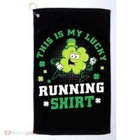 Cute Shamrock Running St Patricks Day Lucky Running Team Golf Towel thumb 0