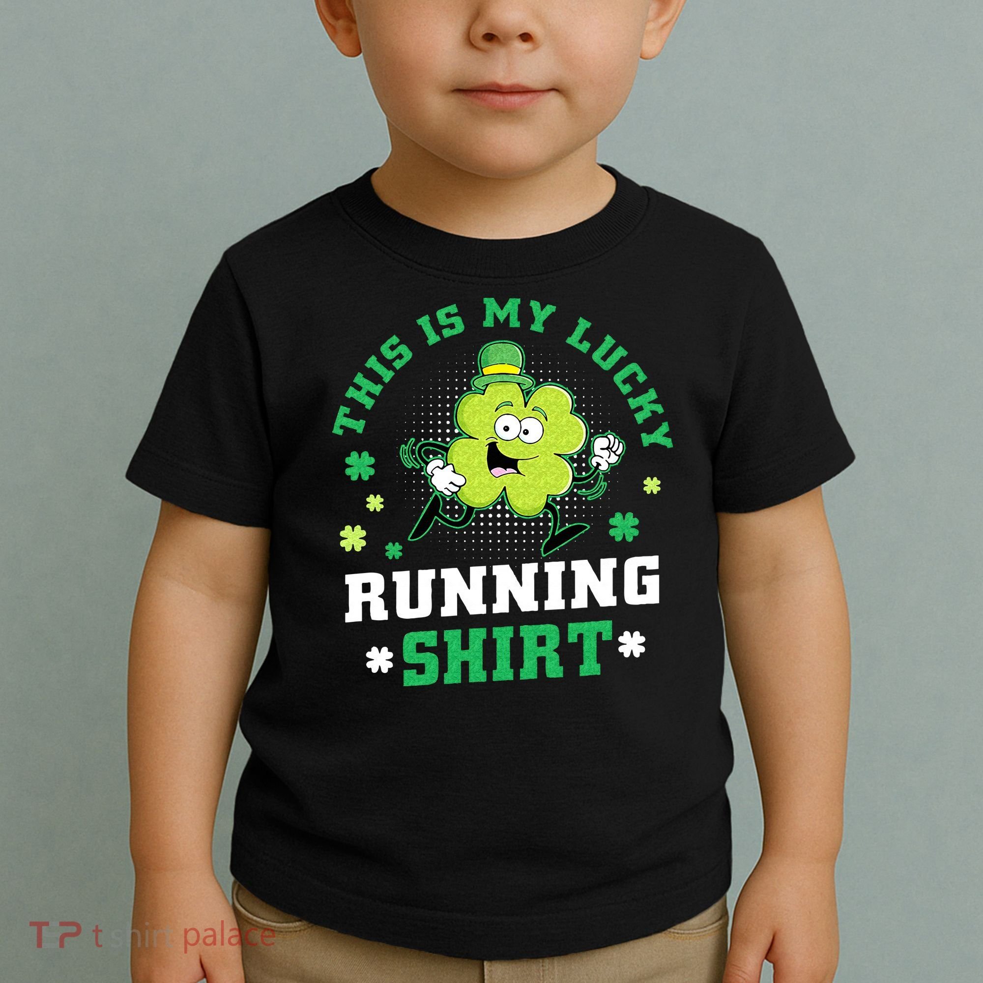 Cute Shamrock Running St Patricks Day Lucky Running Team Toddler T-Shirt