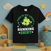 Cute Shamrock Running St Patricks Day Lucky Running Team Toddler T-Shirt thumb 3