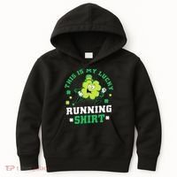 Cute Shamrock Running St Patricks Day Lucky Running Team Kids Hoodie thumb 0