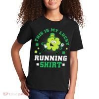 Cute Shamrock Running St Patricks Day Lucky Running Team Kids T-Shirt thumb 2