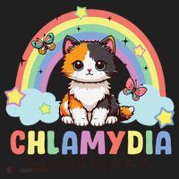 Chlamydia Survivor Rainbow Funny Humor Cat Specific Meme Women's Sweatshirt thumb 2