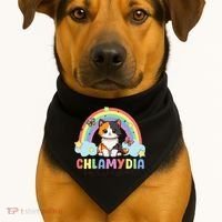Chlamydia Survivor Rainbow Funny Humor Cat Specific Meme USA-Made Doggie Bandana thumb 1