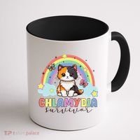 Chlamydia Survivor Rainbow Funny Humor Cat Specific Meme Coffee Mug thumb 1