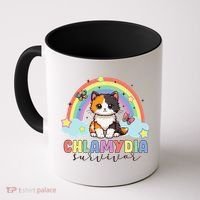 Chlamydia Survivor Rainbow Funny Humor Cat Specific Meme Coffee Mug thumb 0
