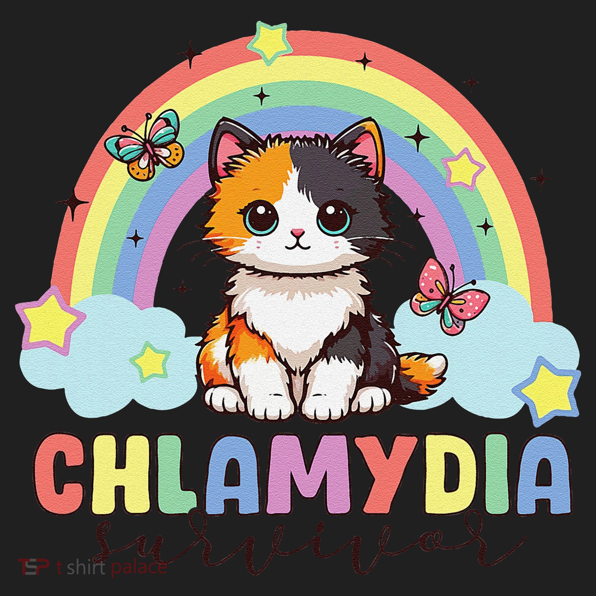Chlamydia Survivor Rainbow Funny Humor Cat Specific Meme Beanie