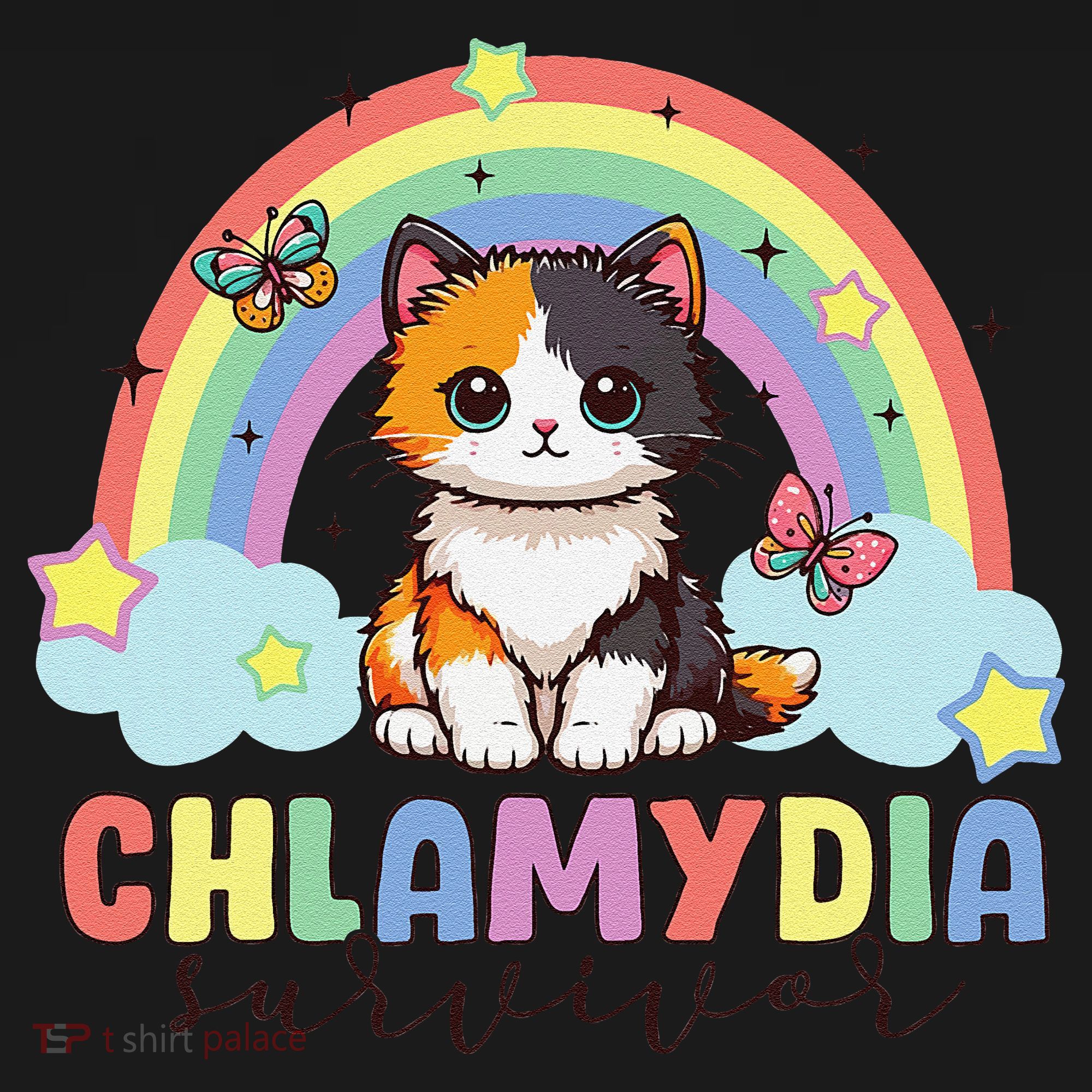 Chlamydia Survivor Rainbow Funny Humor Cat Specific Meme Pajama Set