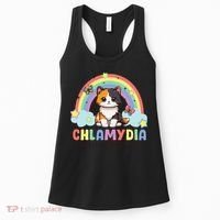 Chlamydia Survivor Rainbow Funny Humor Cat Specific Meme Women's Tank Top thumb 0