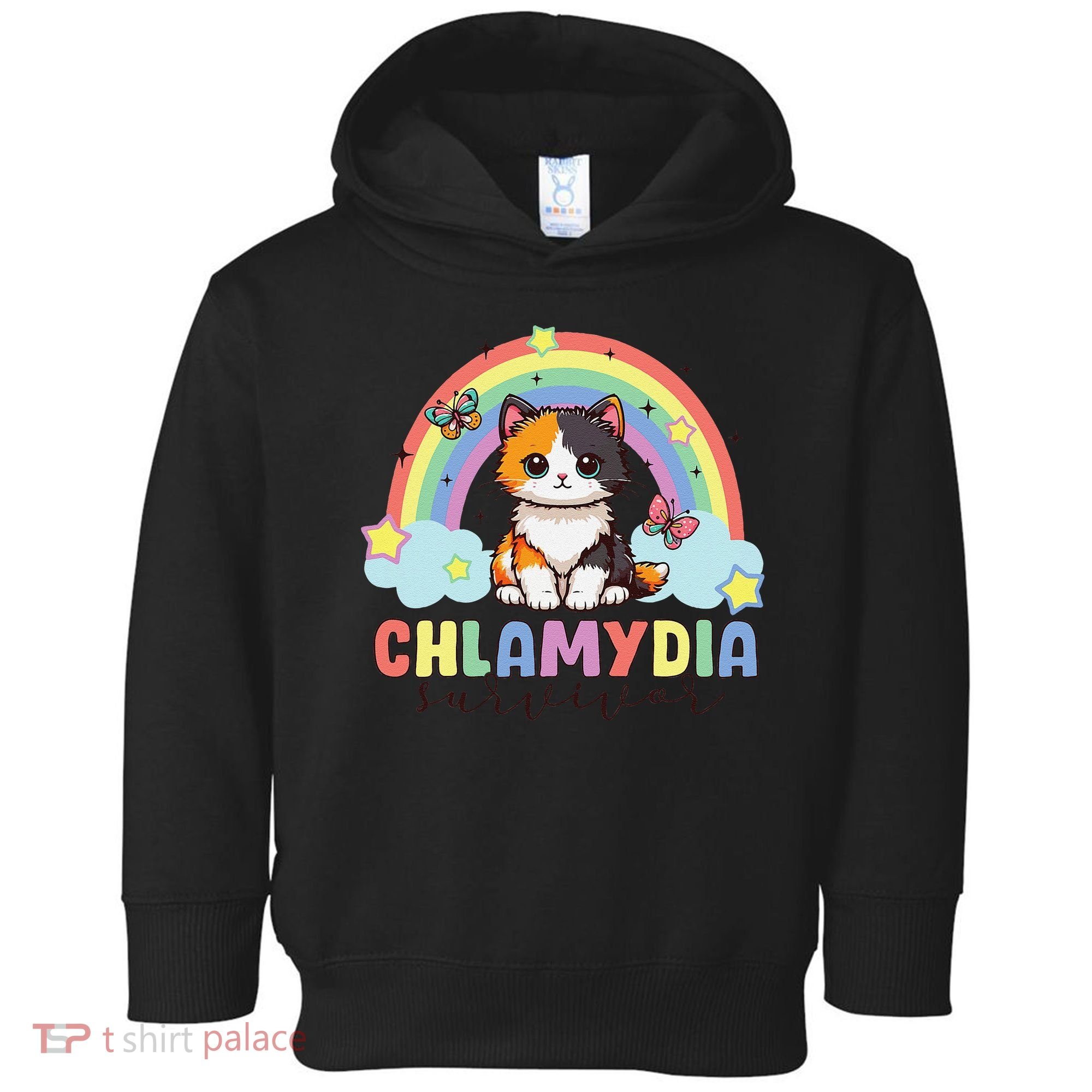 Chlamydia Survivor Rainbow Funny Humor Cat Specific Meme Toddler Hoodie