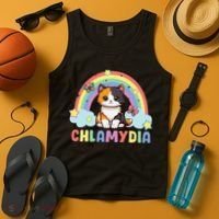 Chlamydia Survivor Rainbow Funny Humor Cat Specific Meme Tank Top thumb 4