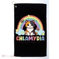 Chlamydia Survivor Rainbow Funny Humor Cat Specific Meme Golf Towel thumb 0