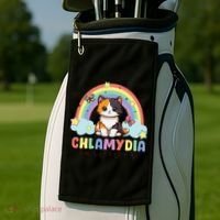 Chlamydia Survivor Rainbow Funny Humor Cat Specific Meme Golf Towel thumb 2
