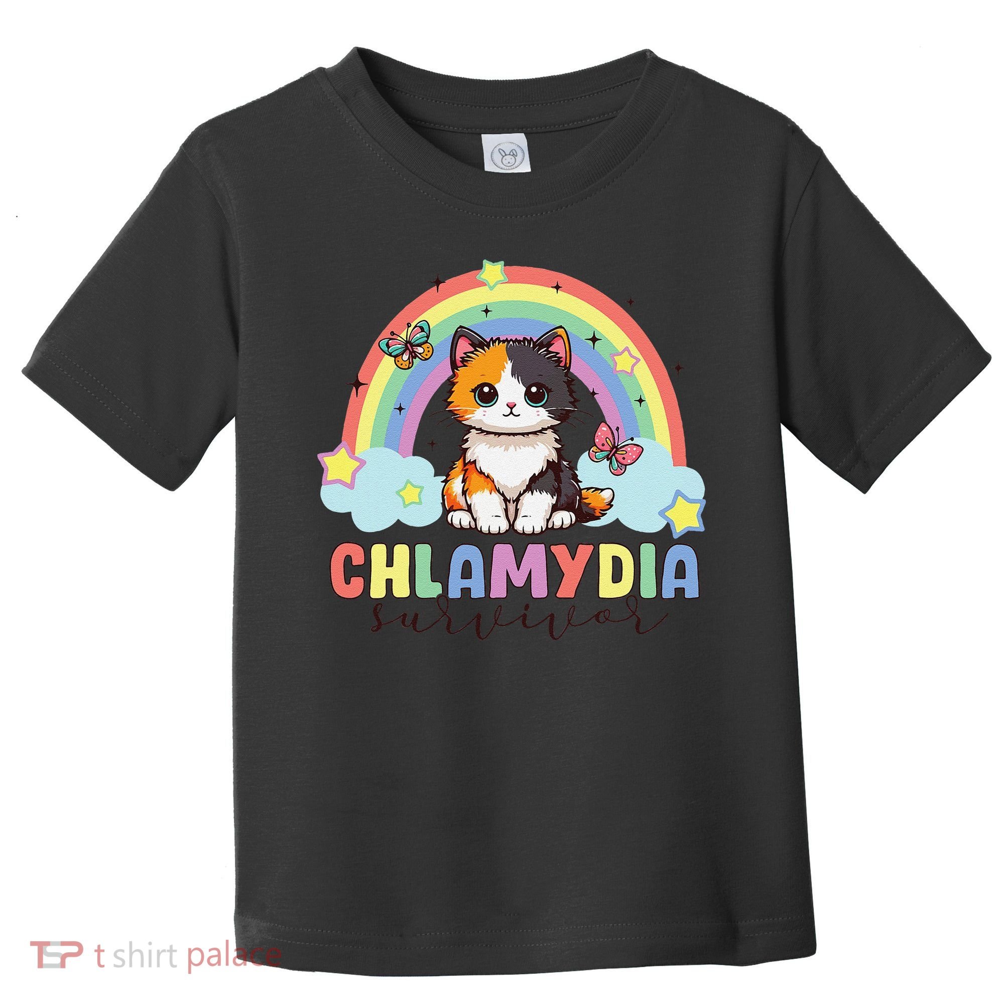 Chlamydia Survivor Rainbow Funny Humor Cat Specific Meme Toddler T-Shirt
