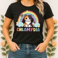 Chlamydia Survivor Rainbow Funny Humor Cat Specific Meme Women's T-Shirt thumb 2