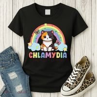 Chlamydia Survivor Rainbow Funny Humor Cat Specific Meme Women's T-Shirt thumb 3