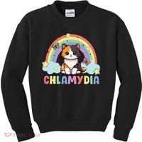 Chlamydia Survivor Rainbow Funny Humor Cat Specific Meme Kids Sweatshirt thumb 0