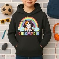 Chlamydia Survivor Rainbow Funny Humor Cat Specific Meme Kids Hoodie thumb 2