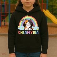 Chlamydia Survivor Rainbow Funny Humor Cat Specific Meme Kids Hoodie thumb 3