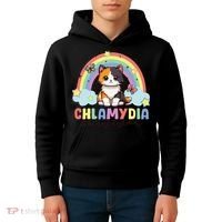 Chlamydia Survivor Rainbow Funny Humor Cat Specific Meme Kids Hoodie thumb 4