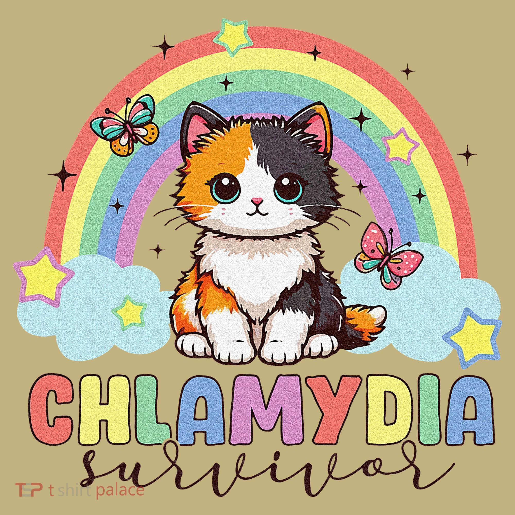 Chlamydia Survivor Rainbow Funny Humor Cat Specific Meme Hoodie