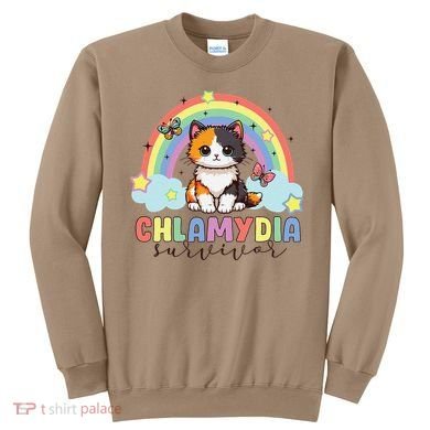 Chlamydia Survivor Rainbow Funny Humor Cat Specific Meme Sweatshirt
