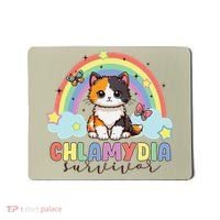 Chlamydia Survivor Rainbow Funny Humor Cat Specific Meme Mousepad thumb 0