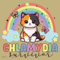 Chlamydia Survivor Rainbow Funny Humor Cat Specific Meme Mousepad thumb 1