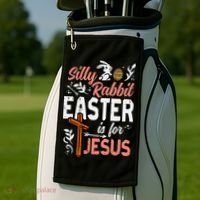 Christian Silly Rabbit Easter For Jesus Golf Towel thumb 2