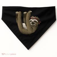 Cute Sloth - Retro Sloths USA-Made Doggie Bandana thumb 0