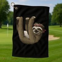 Cute Sloth - Retro Sloths Golf Towel thumb 1