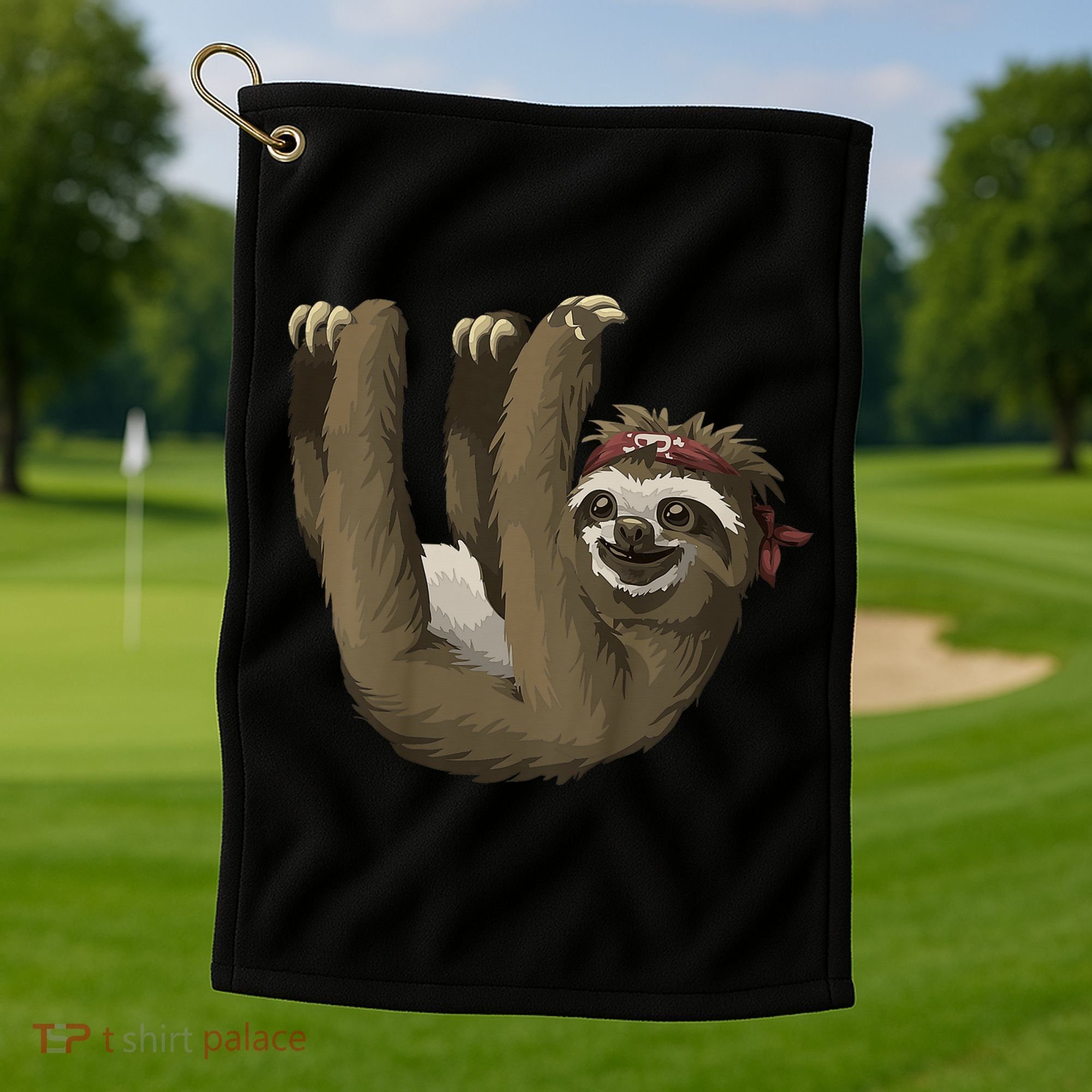 Cute Sloth - Retro Sloths Golf Towel