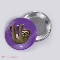 Cute Sloth - Retro Sloths Button thumb 0