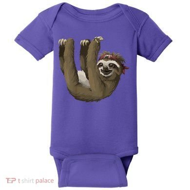 Cute Sloth - Retro Sloths Baby Bodysuit