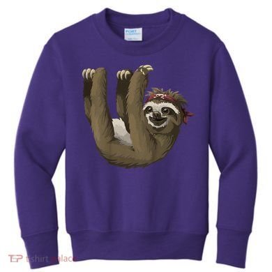 Cute Sloth - Retro Sloths Kids Sweatshirt