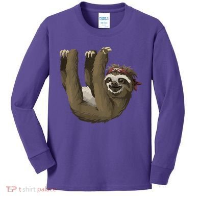 Cute Sloth - Retro Sloths Kids Long Sleeve Shirt