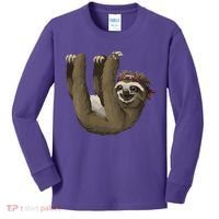 Cute Sloth - Retro Sloths Kids Long Sleeve Shirt thumb 0