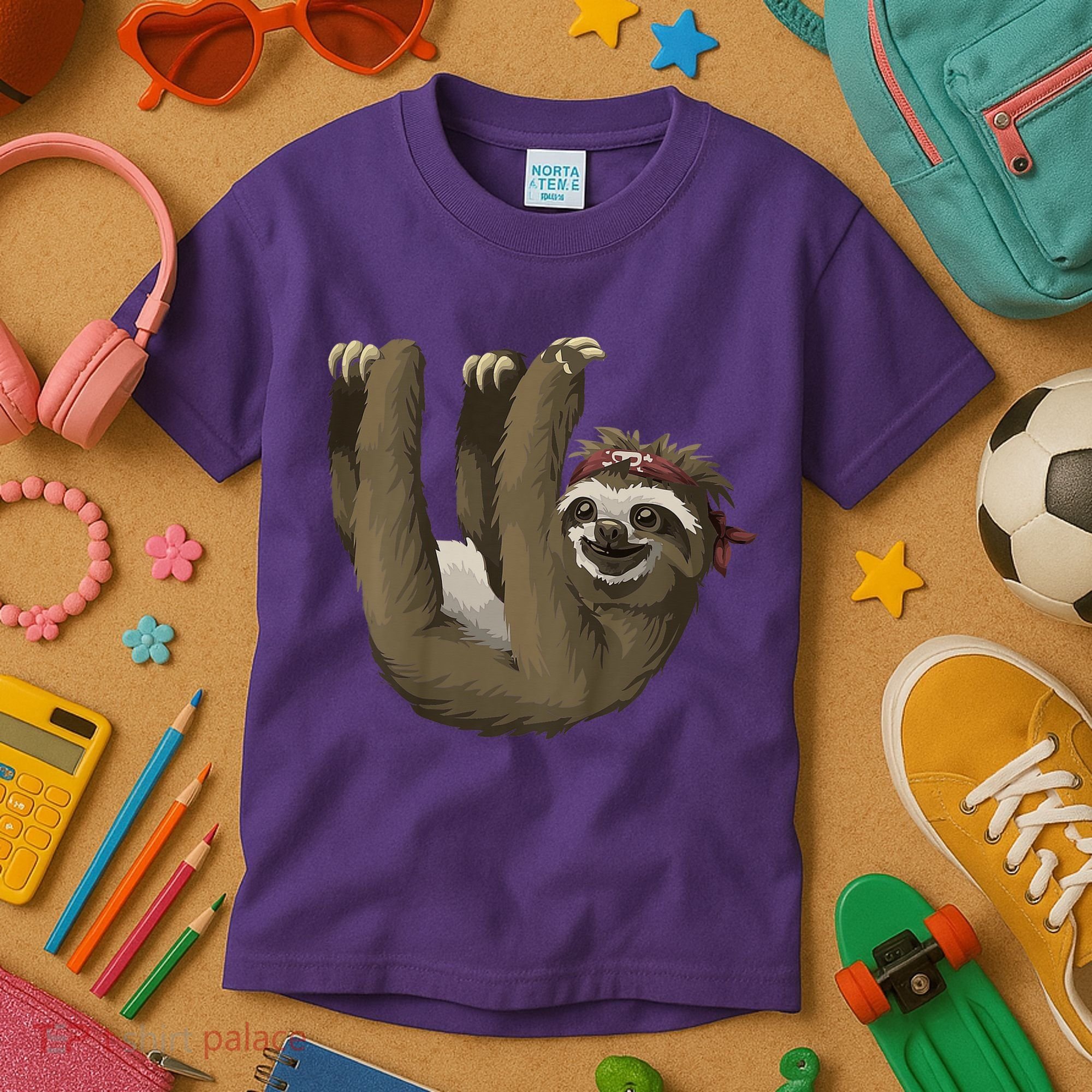 Cute Sloth - Retro Sloths Kids T-Shirt