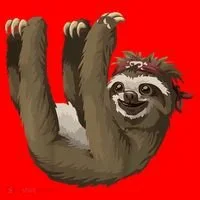 Cute Sloth - Retro Sloths Santa Hat thumb 1